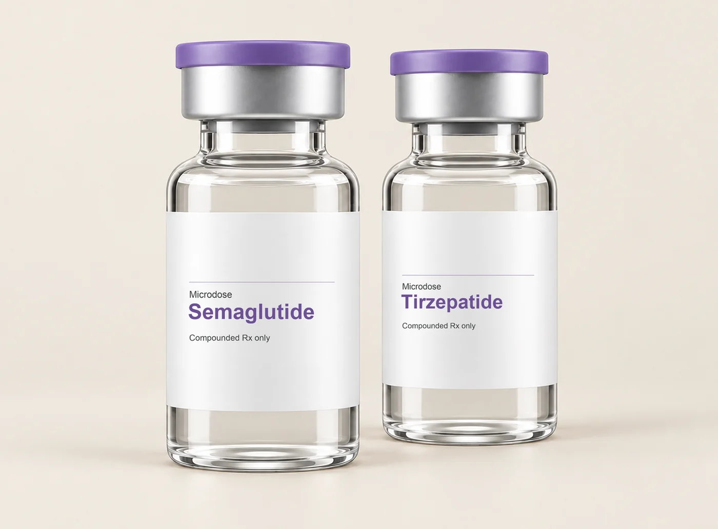 LongevityX MD compounded microdose semaglutide and tirzepatide vials